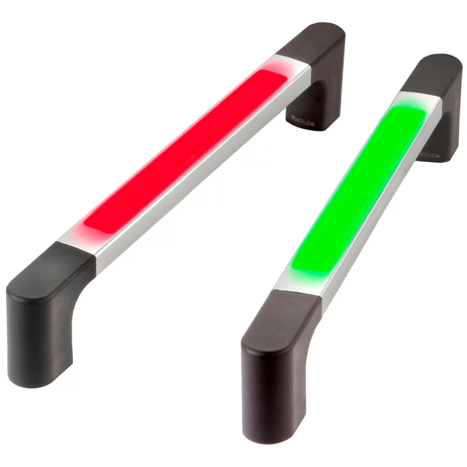 Handgrepen met een driekleurige verlichtbare handgreeplijst