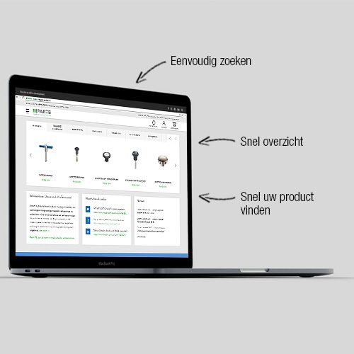 Zeer uitgebreid menu en productencarrousel