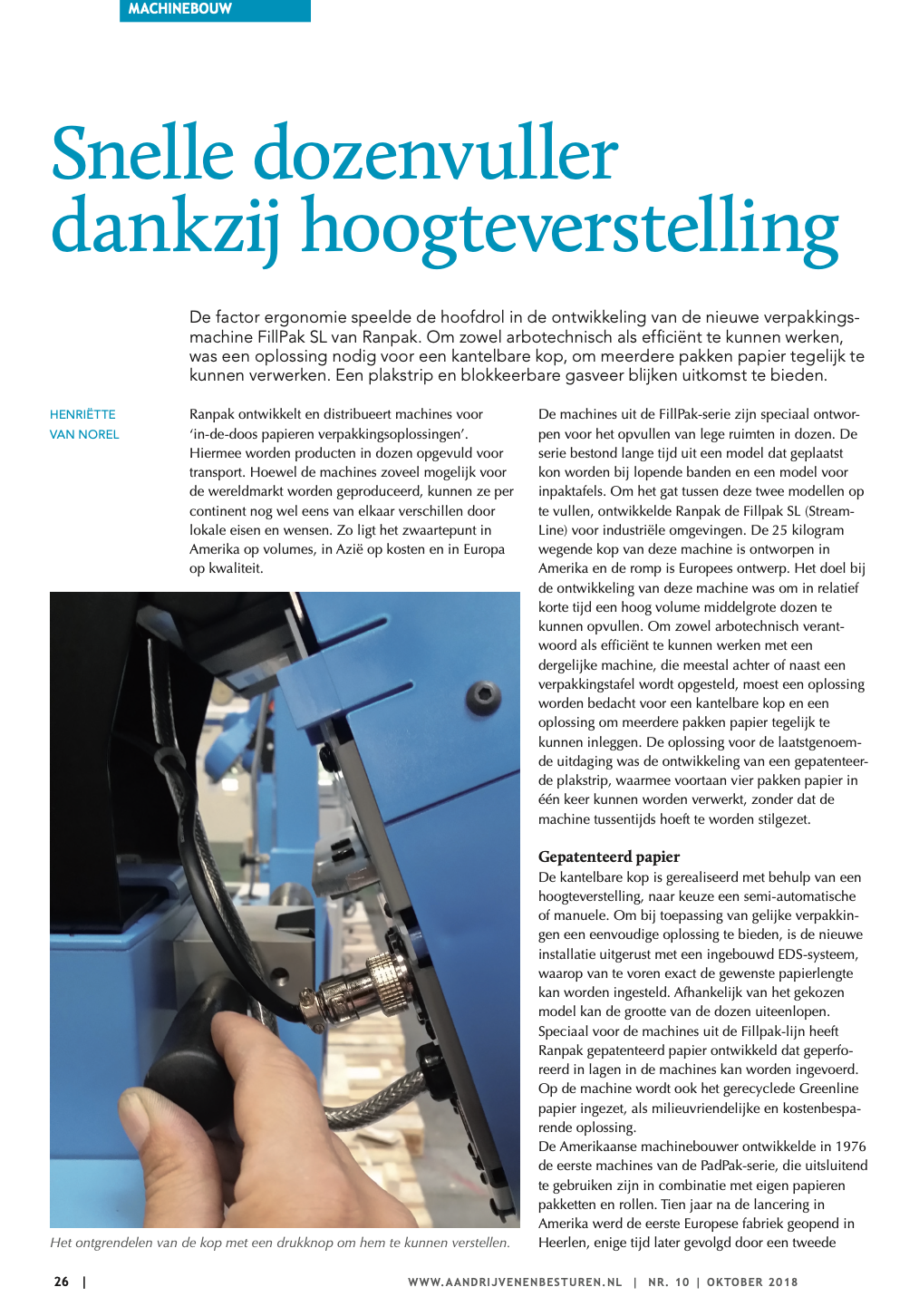 Snelle dozenvuller dankzij hoogteverstelling